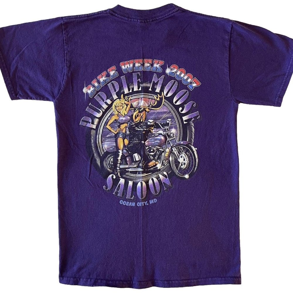 2007 Bike Week The Purple Moose Saloon T-shirt Size Small